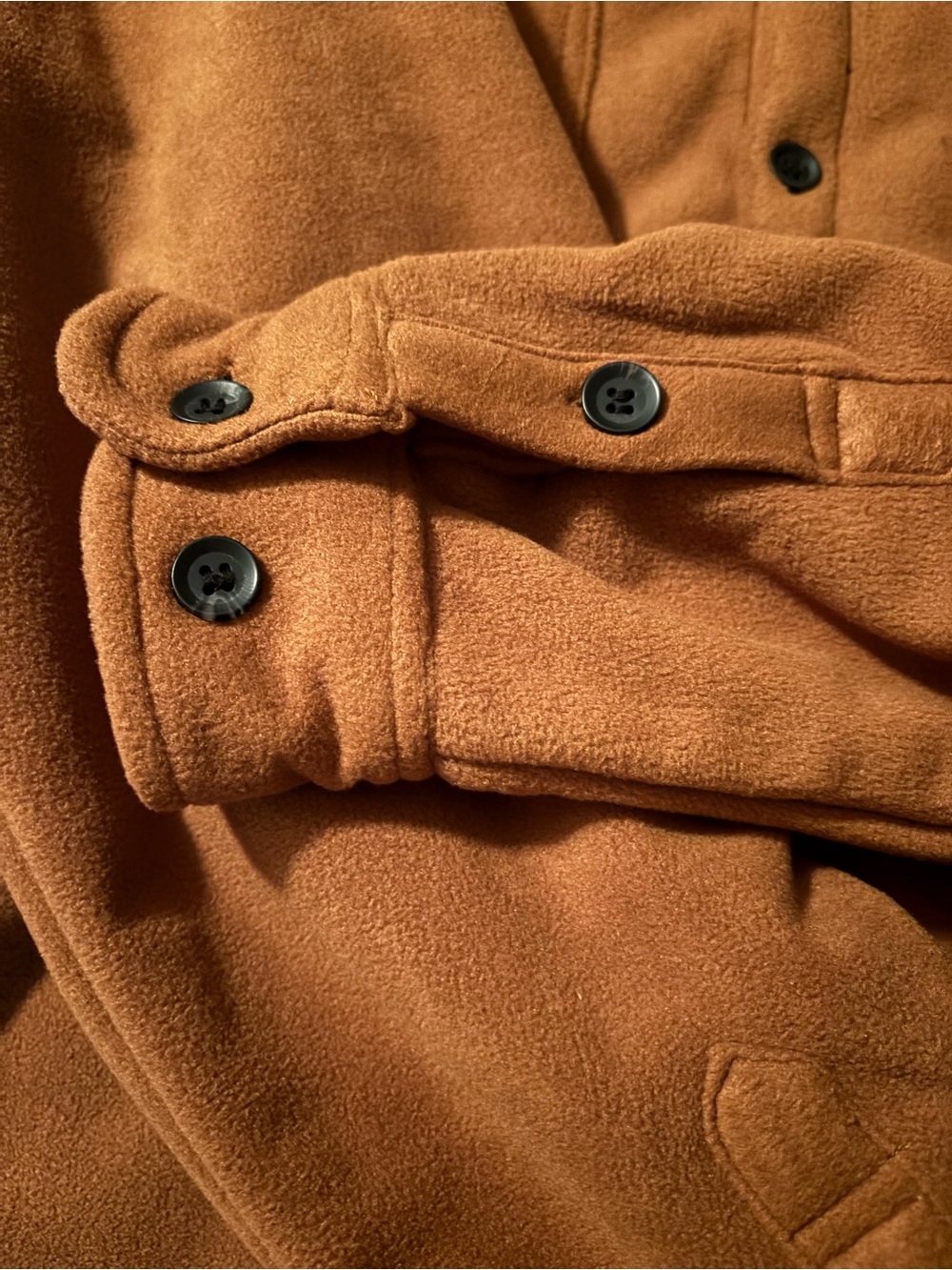 SMITH Rust-Brown Lightweight Fleece Shirt Jacket - Picture 3 of 4